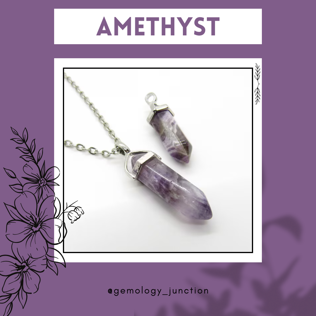 Amethyst Pencil Pendant (without chain)