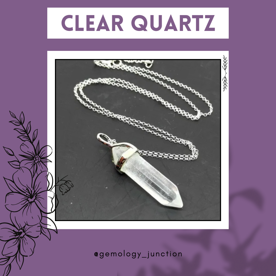 Clear Quartz Pencil Pendant (without chain)