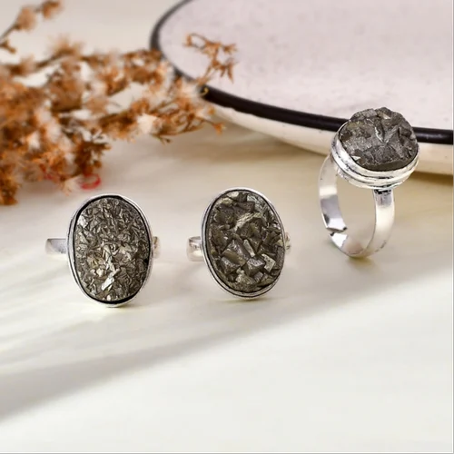 Raw Pyrite Adjustable Ring